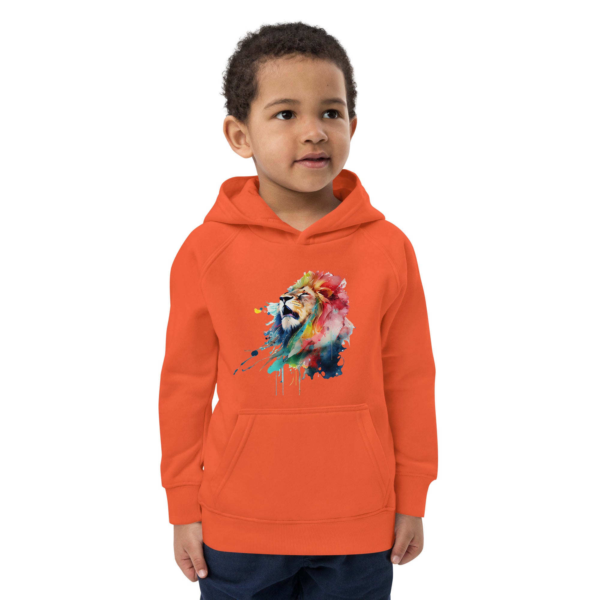 Colorful Splashy Lion Head Kids Hoodie: Roar into Style and Comfort