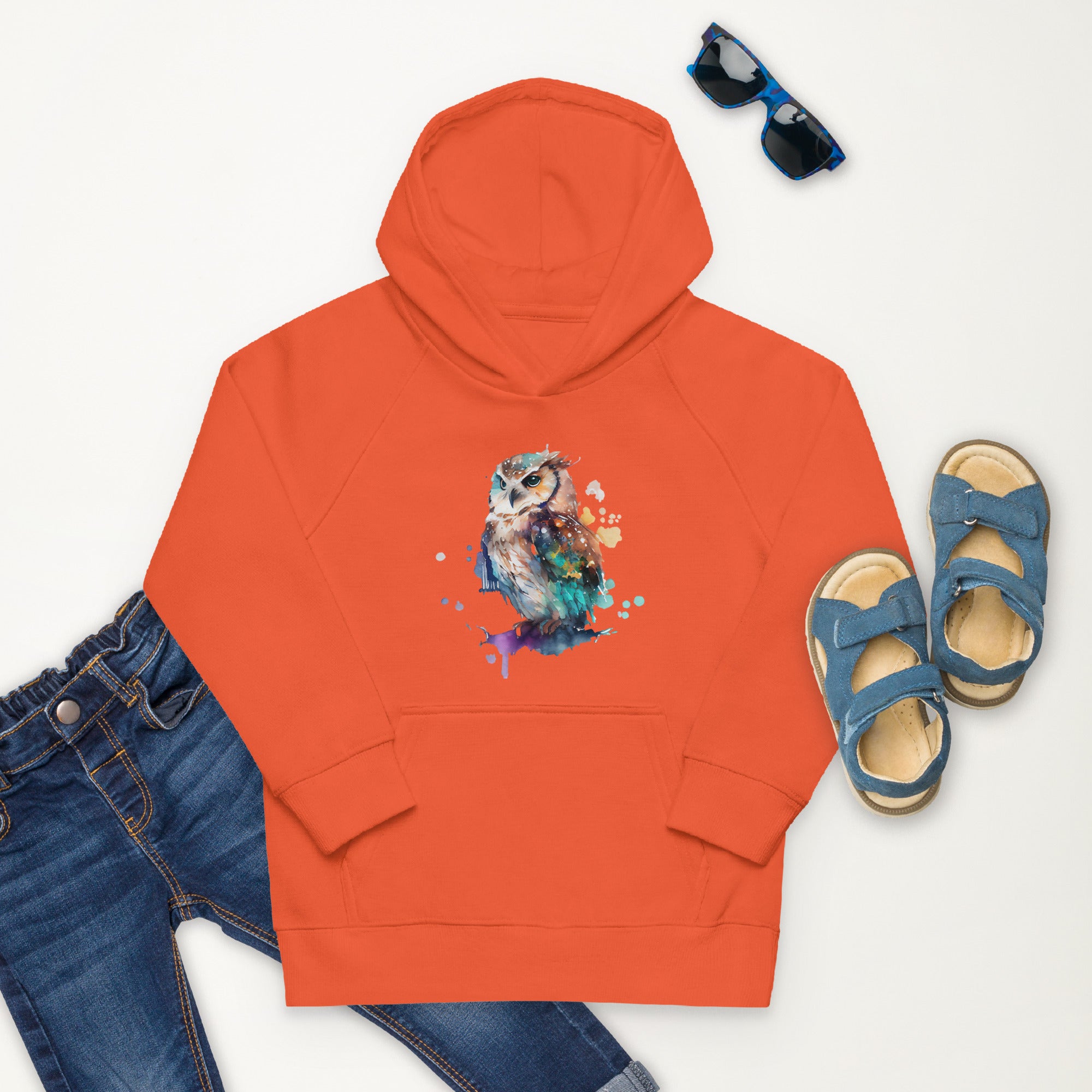 Colorful Owl of Wisdom Kids Hoodie: Where Wisdom Meets Style