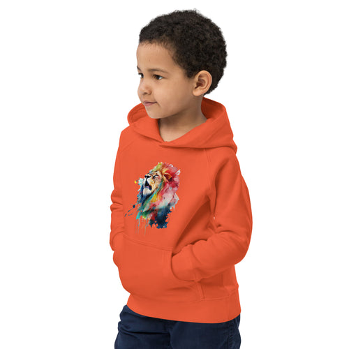 Colorful Splashy Lion Head Kids Hoodie: Roar into Style and Comfort