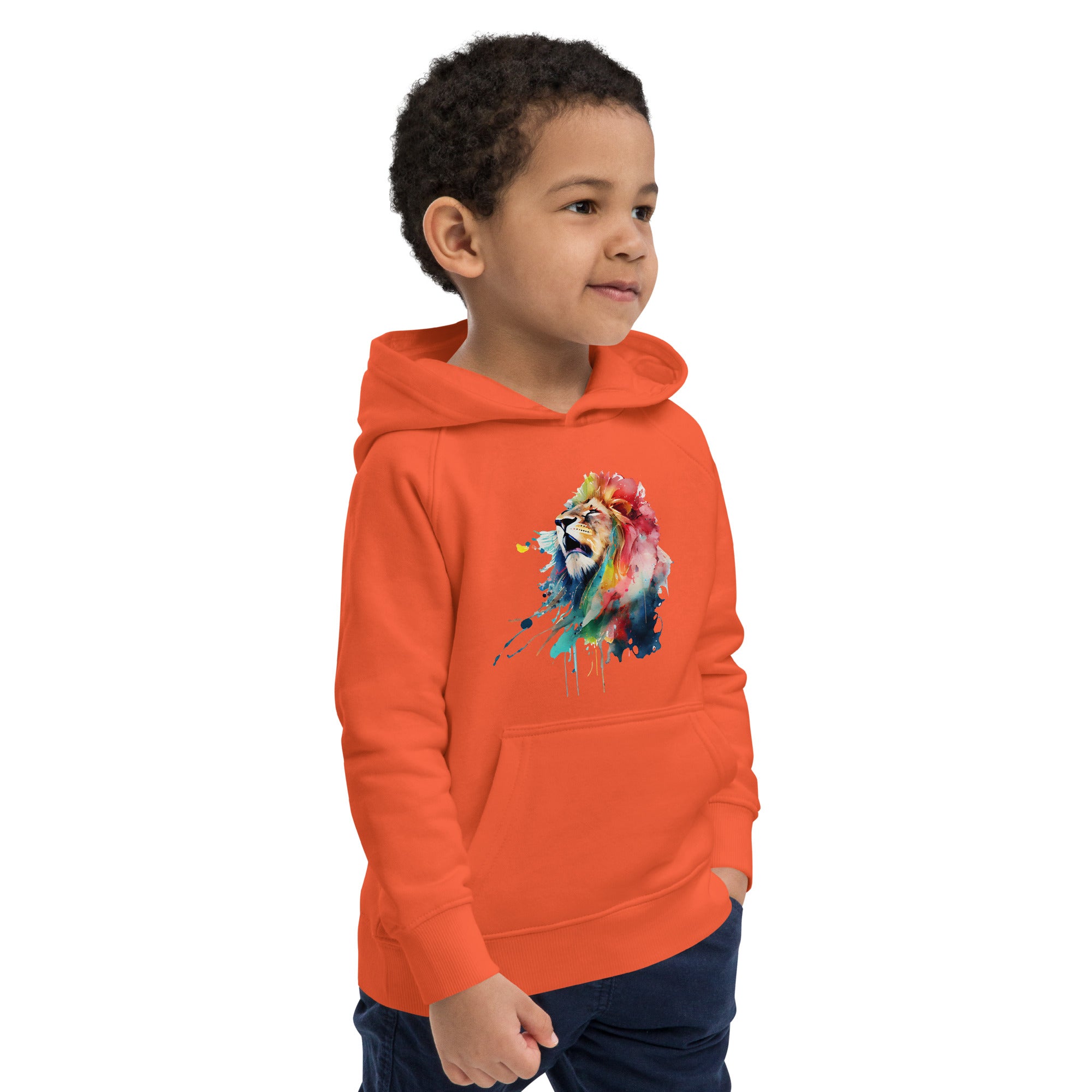 Colorful Splashy Lion Head Kids Hoodie: Roar into Style and Comfort