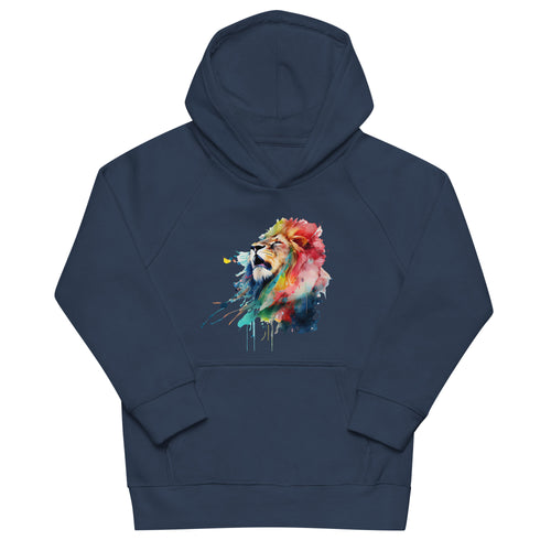 Colorful Splashy Lion Head Kids Hoodie: Roar into Style and Comfort