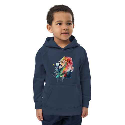 Colorful Splashy Lion Head Kids Hoodie: Roar into Style and Comfort