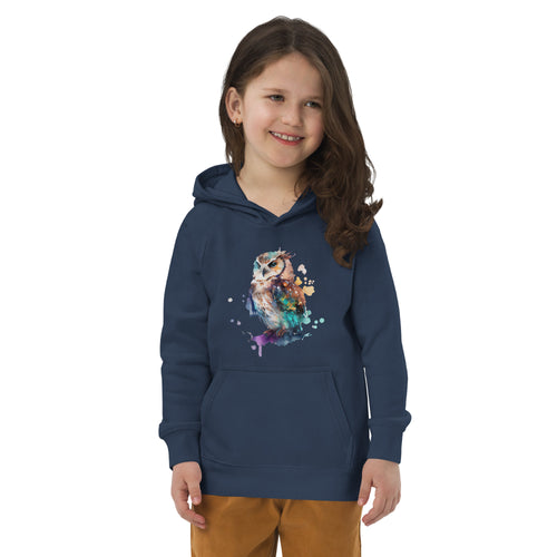 Colorful Owl of Wisdom Kids Hoodie: Where Wisdom Meets Style