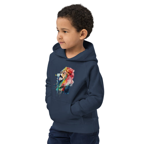 Colorful Splashy Lion Head Kids Hoodie: Roar into Style and Comfort