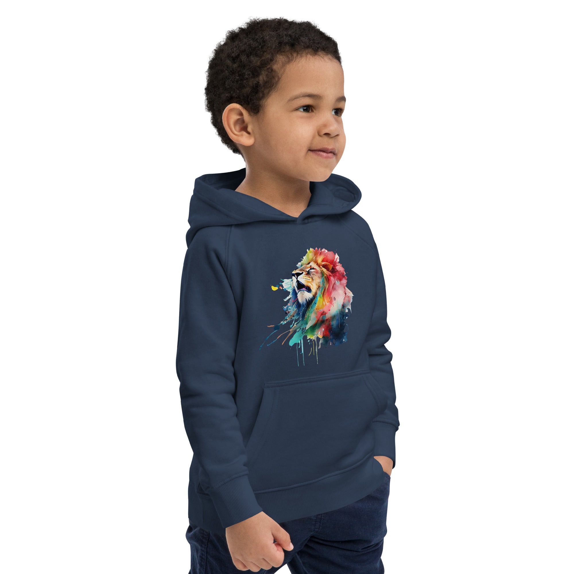 Colorful Splashy Lion Head Kids Hoodie: Roar into Style and Comfort