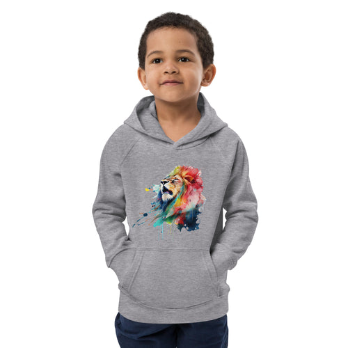 Colorful Splashy Lion Head Kids Hoodie: Roar into Style and Comfort