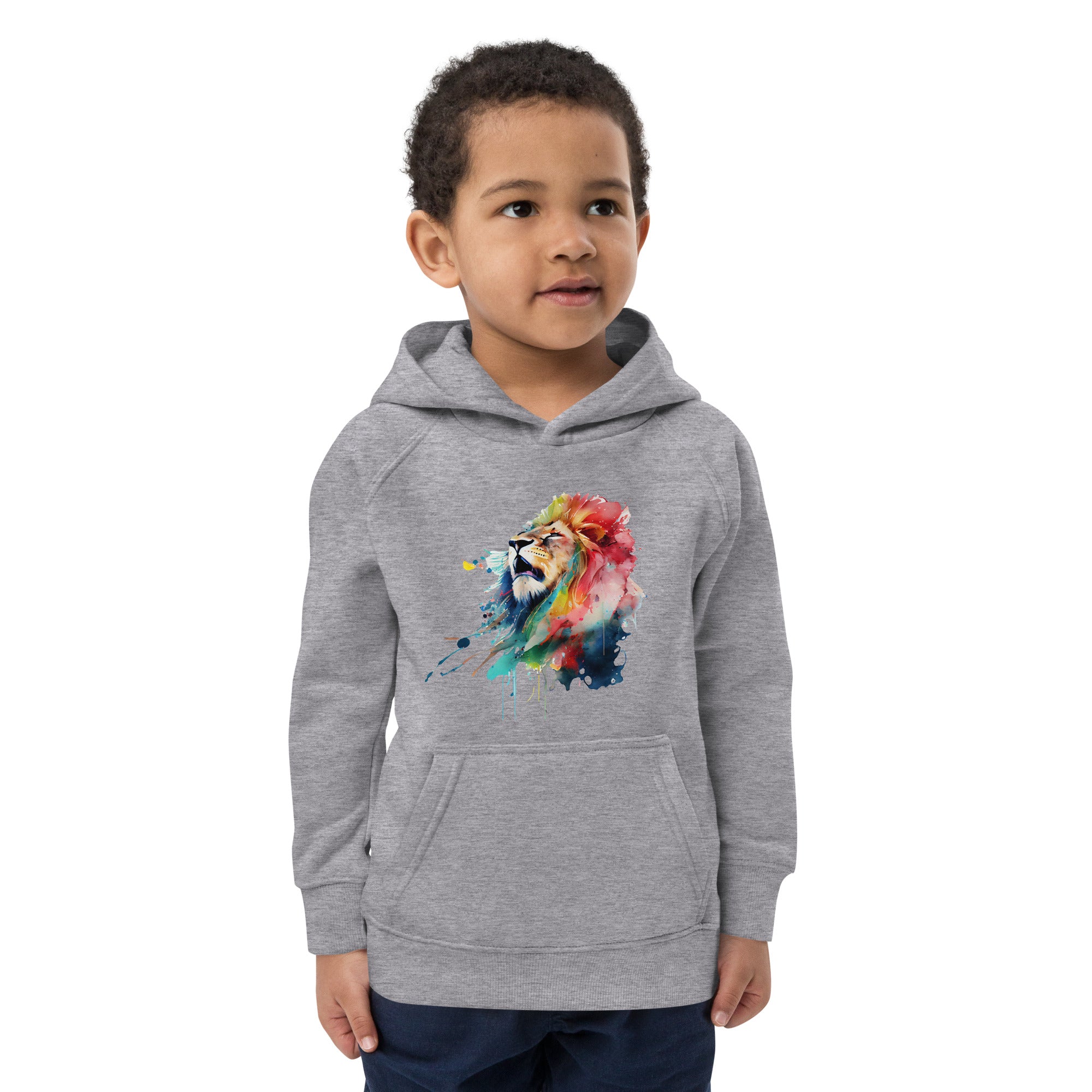 Colorful Splashy Lion Head Kids Hoodie: Roar into Style and Comfort