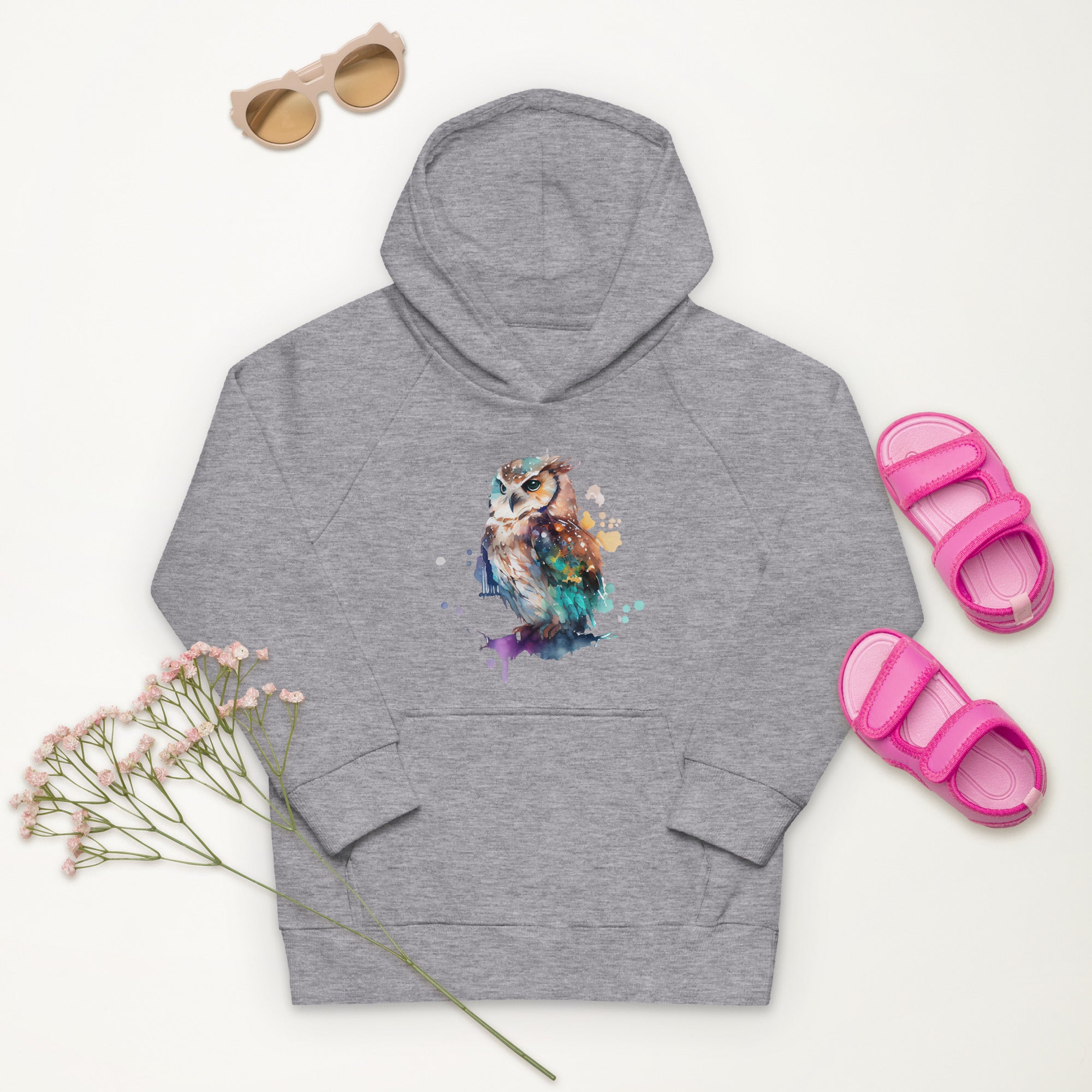 Colorful Owl of Wisdom Kids Hoodie: Where Wisdom Meets Style