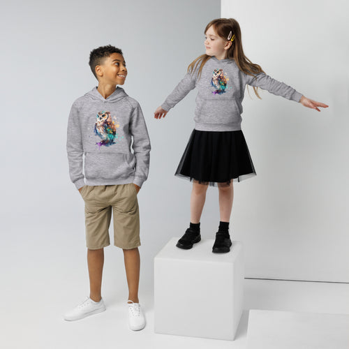 Colorful Owl of Wisdom Kids Hoodie: Where Wisdom Meets Style