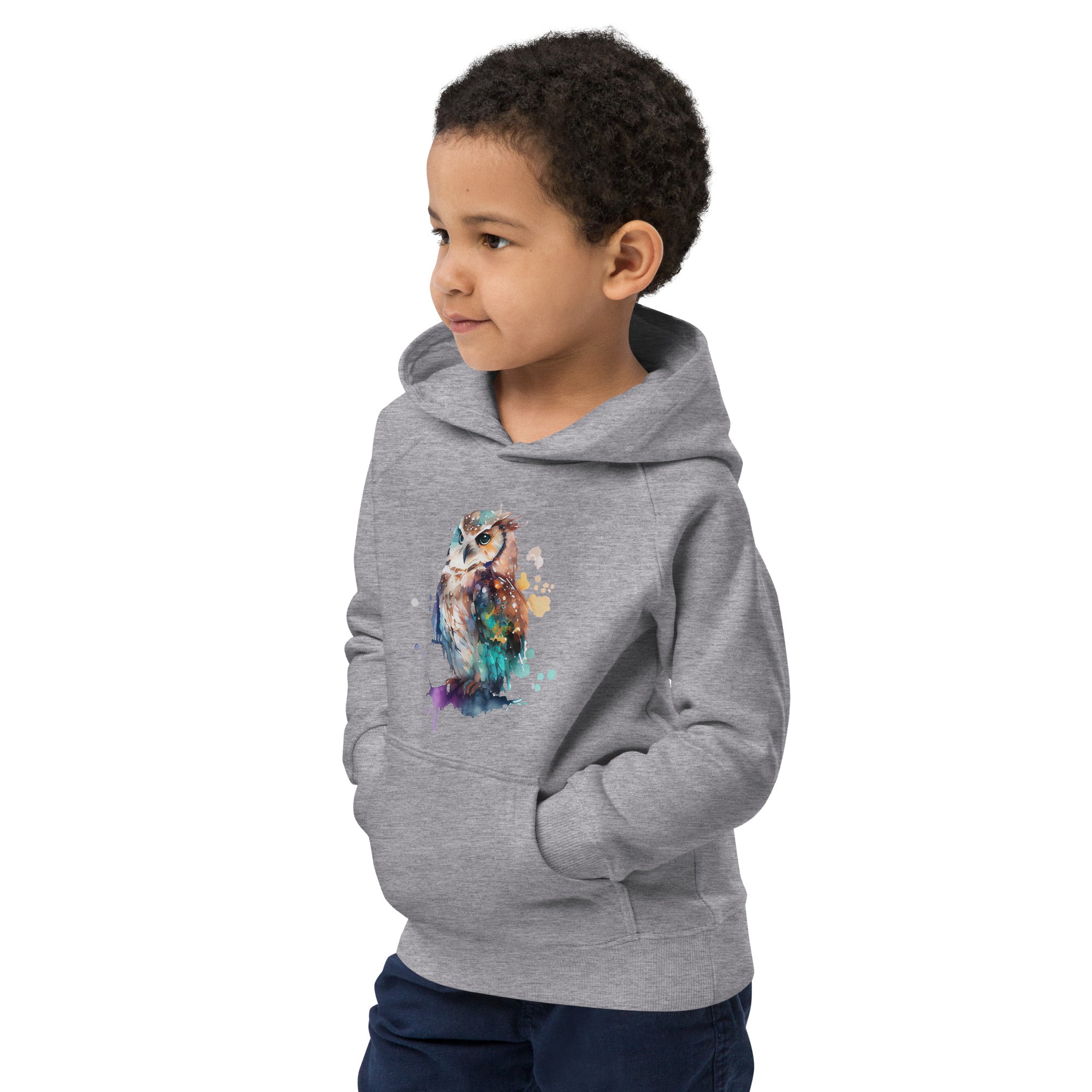 Colorful Owl of Wisdom Kids Hoodie: Where Wisdom Meets Style