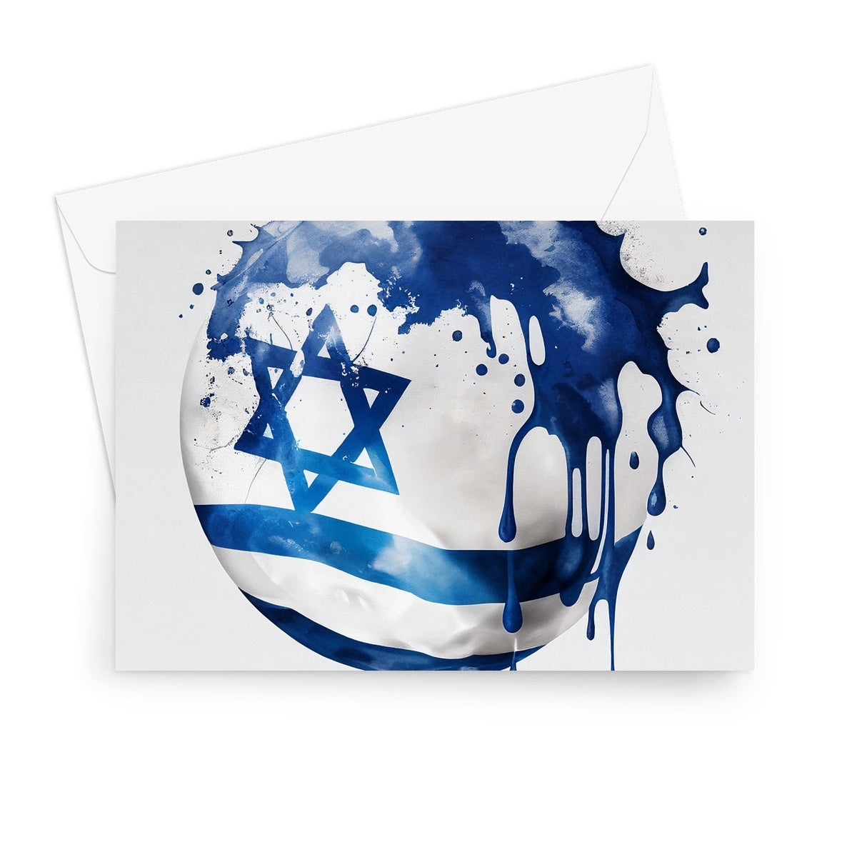 Expressive Israeli Wishes // Vibrant Flag Art Greeting Card – A Message of Love and National Pride!