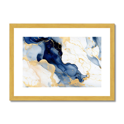 Nautical Elegance in Gold: Antique-Framed Marble Essence