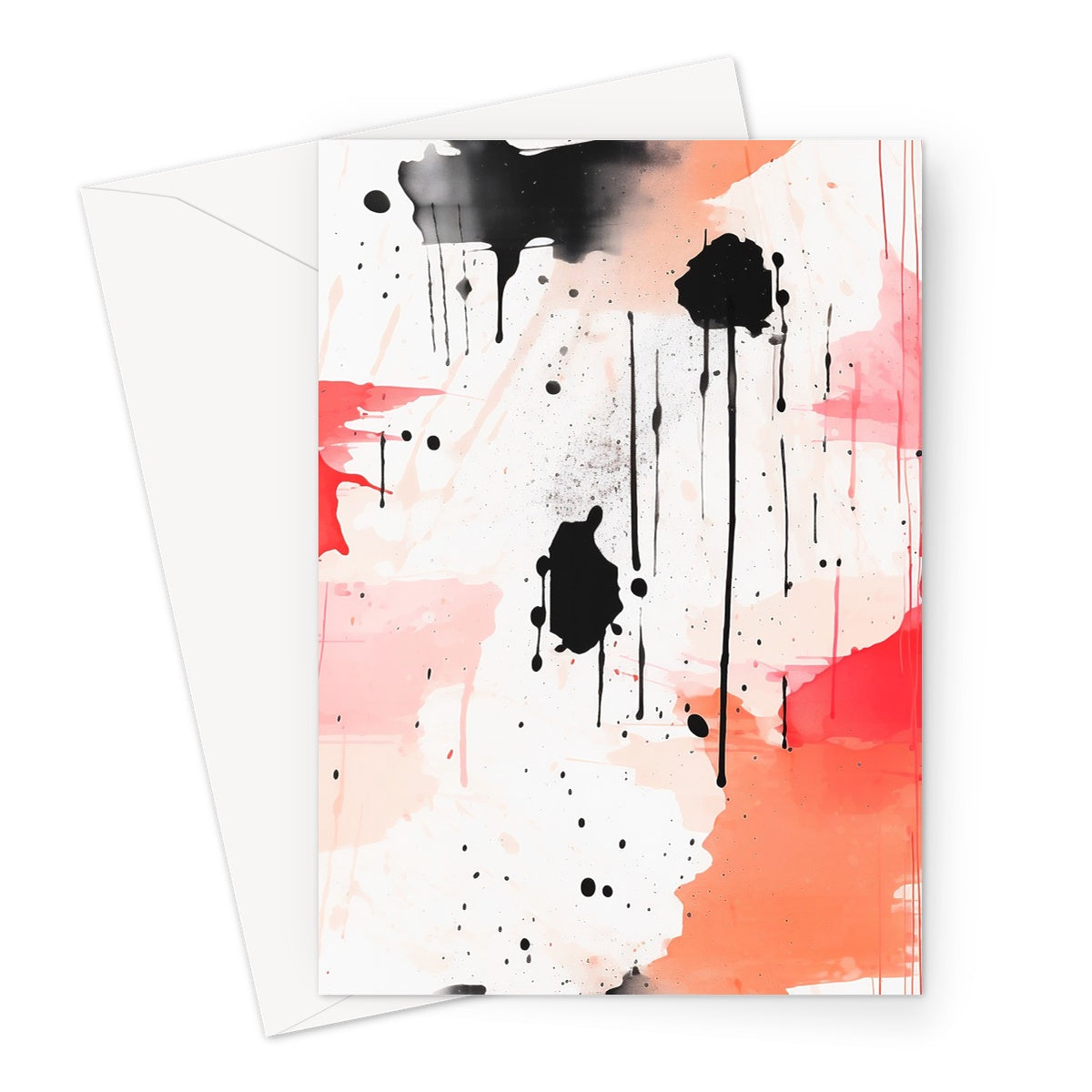 Expressive Red Splasher: Greeting Card with a Red Burst!