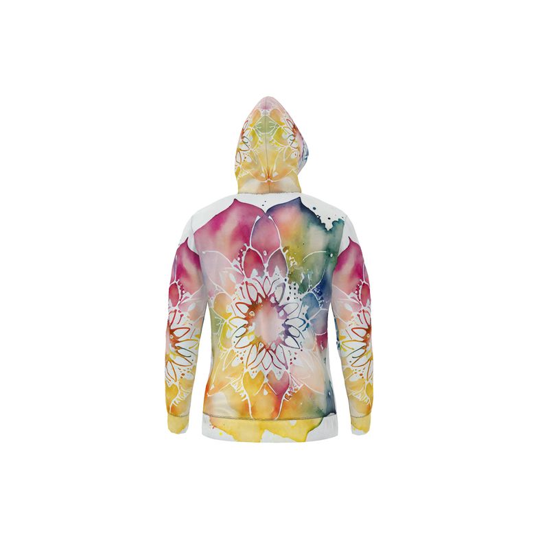 Rainbow Mandala Watercolor Zipper Hoodie: A Symphony of Colors