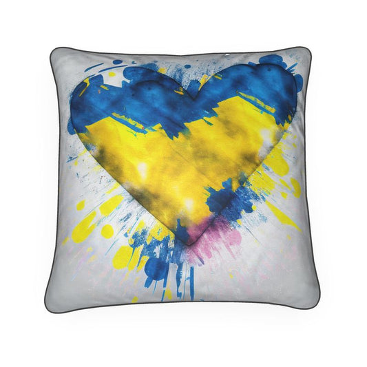 Love Ukraine: Heart Splash Design Cushion