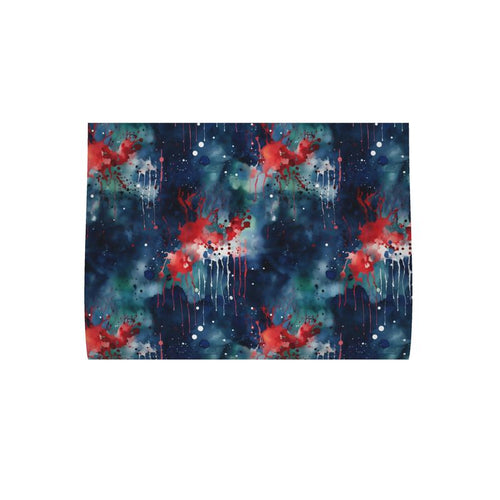 Dark Blue & Red Drips Cushion: Splash Design Pattern - A Fusion of Comfort and Art