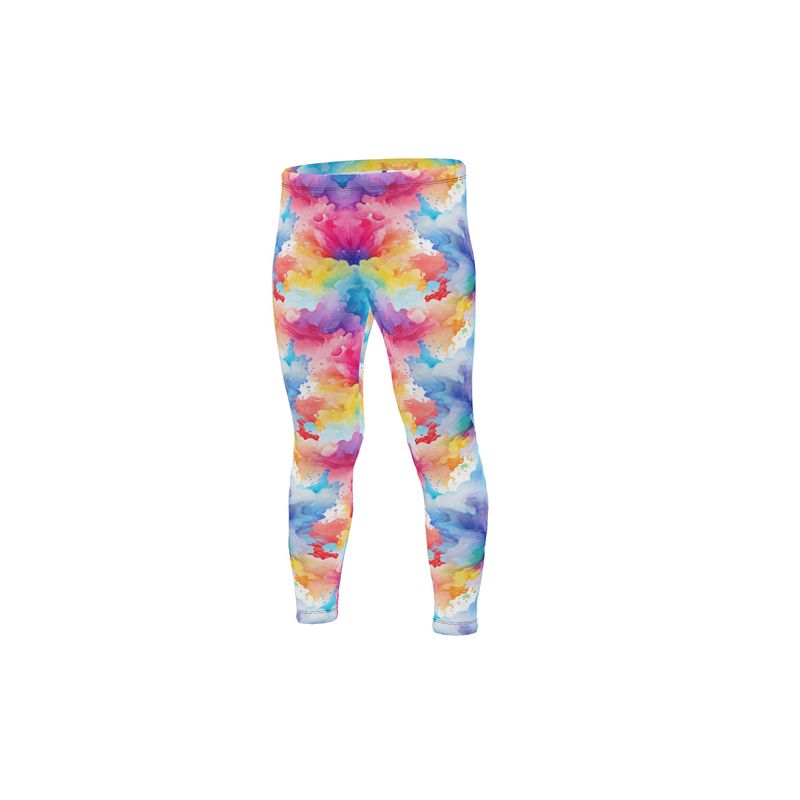 Kids' Active Leggings: Floral Splash Acrylic Art - Vibrant & Cheerful for Little Movers