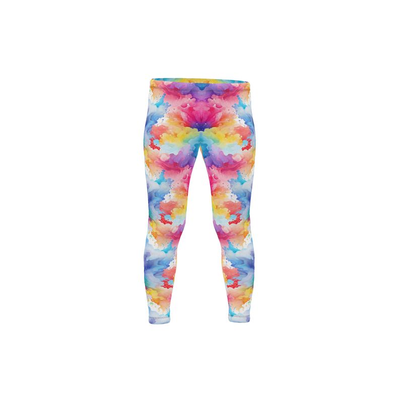 Kids' Active Leggings: Floral Splash Acrylic Art - Vibrant & Cheerful for Little Movers