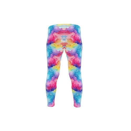 Kids' Active Leggings: Floral Splash Acrylic Art - Vibrant & Cheerful for Little Movers