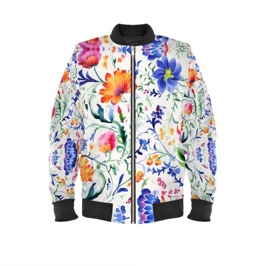 Mexican Floral Elegance Men's Bomber Jacket: Wear Tradition!