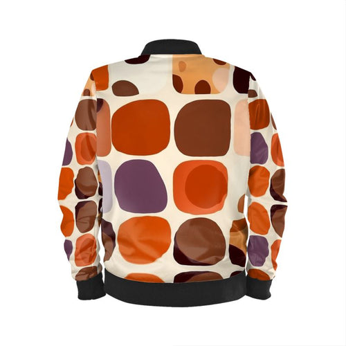 Retro Radiance // Vibrant 70s Patterned Bomber Jacket - Wear the Groovy Past!