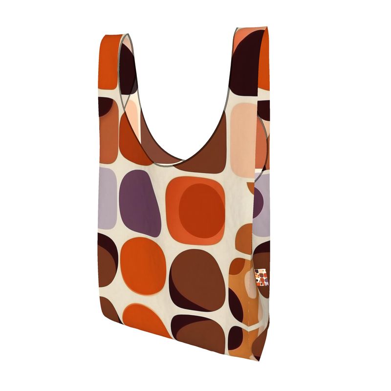 Groovy Groceries // Vibrant 70s Geometric Shopping Bag - Retro Style on the Go!
