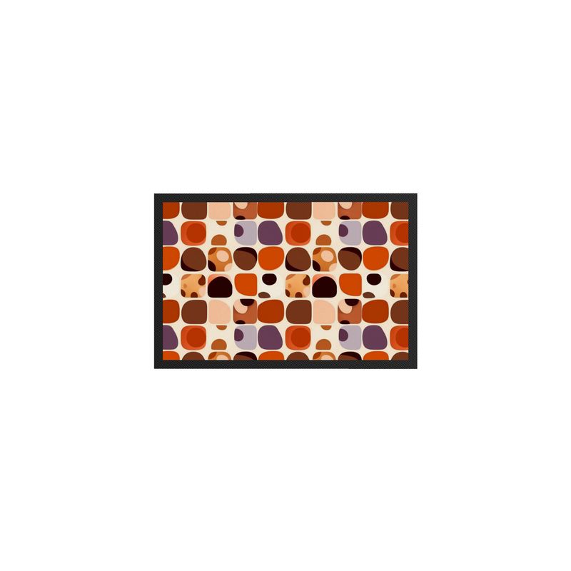 Step into the 70s // Vibrant Retro Geometric Foot Mat - Welcome Home in Style!