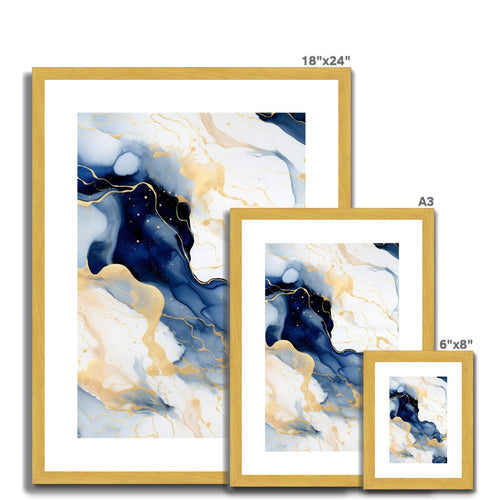 Nautical Elegance in Gold: Antique-Framed Marble Essence