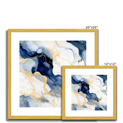 Nautical Elegance in Gold: Antique-Framed Marble Essence