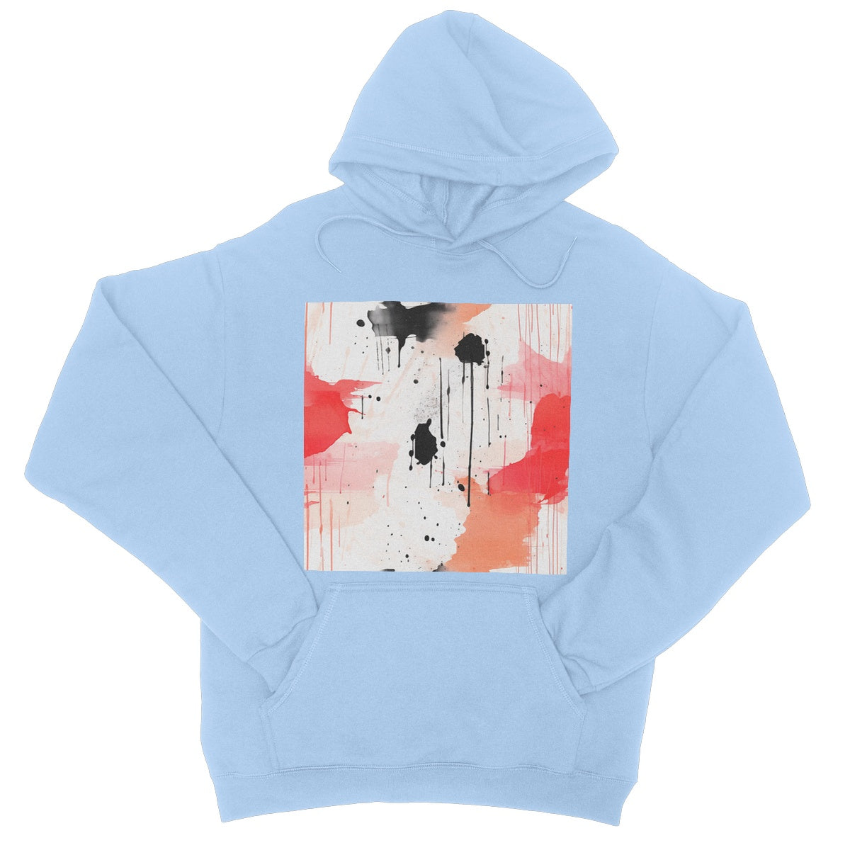 Red Splasher Comfort: Cozy Up in a Red Watercolor Hoodie!