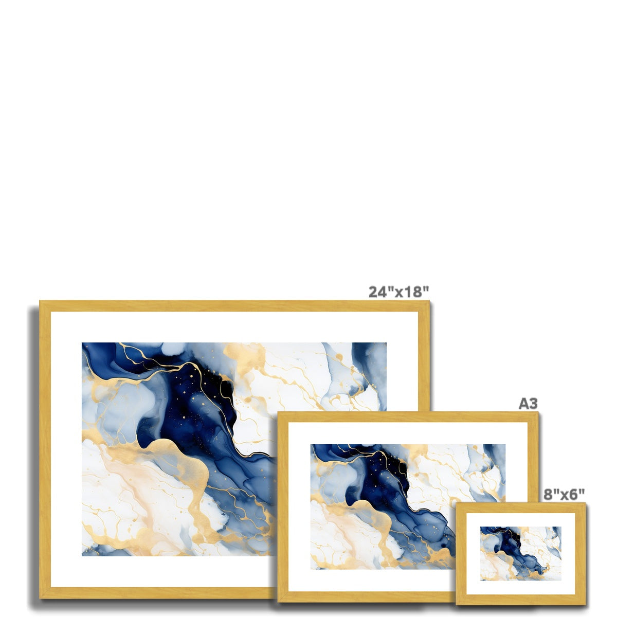 Nautical Elegance in Gold: Antique-Framed Marble Essence