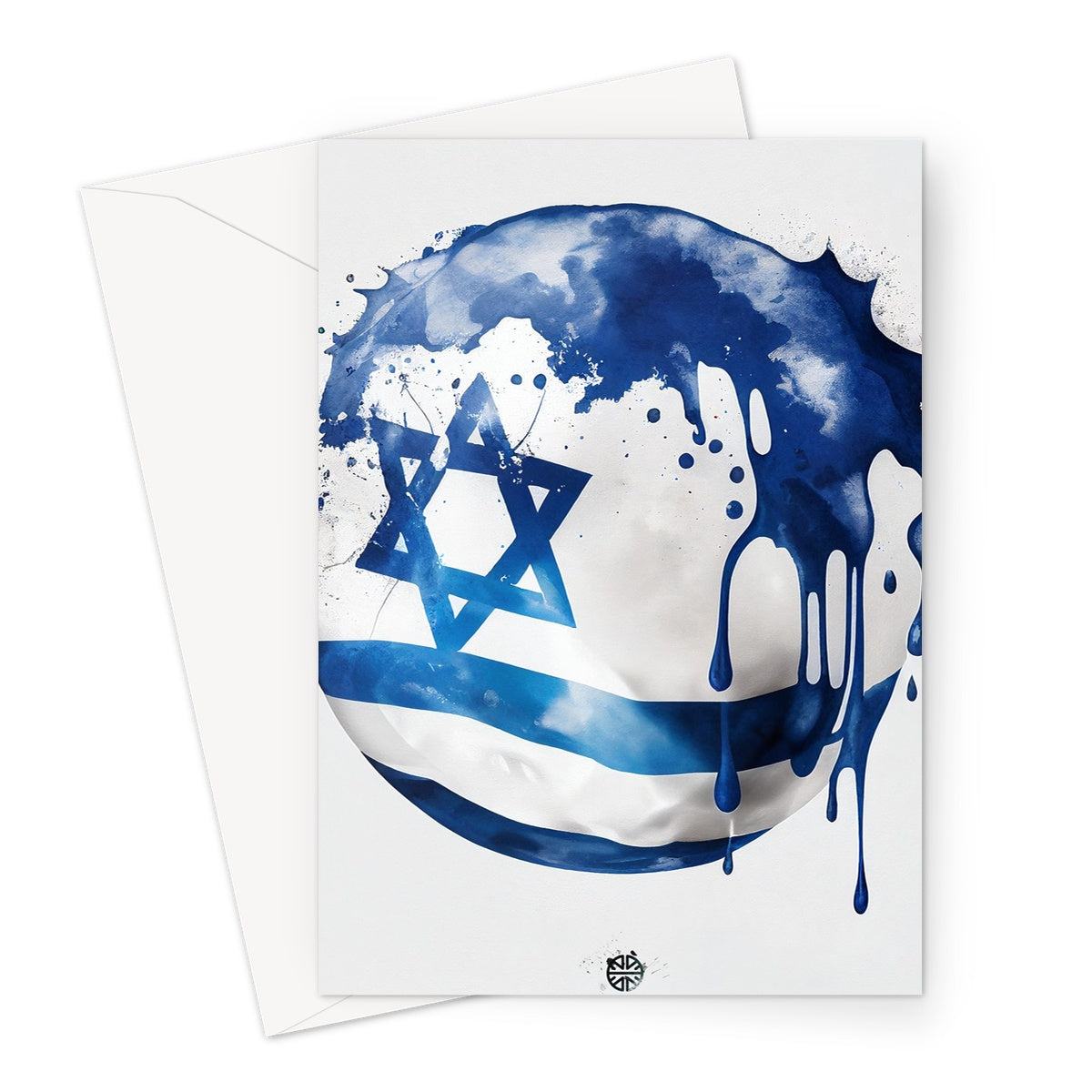 Expressive Israeli Wishes // Vibrant Flag Art Greeting Card – A Message of Love and National Pride!