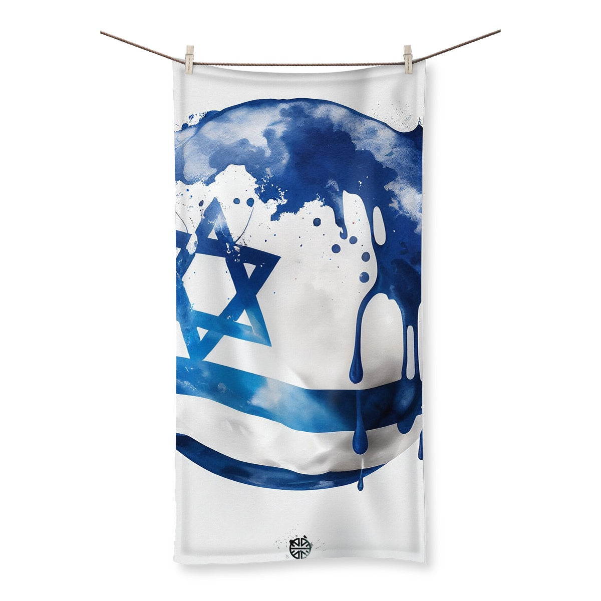 Vibrant Israeli Waves // Expressive Flag Art Towel – A Splash of National Love and Style Wherever You Go!