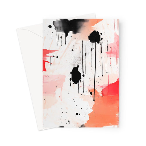 Expressive Red Splasher: Greeting Card with a Red Burst!