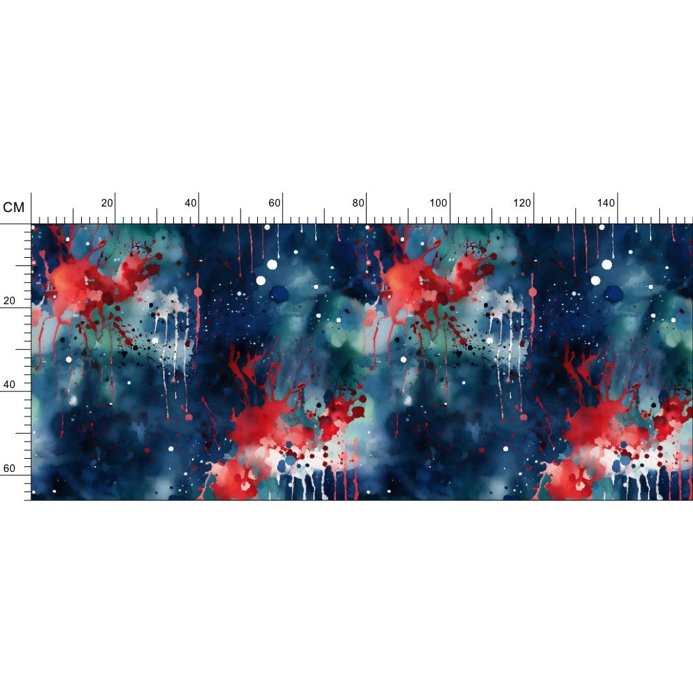 Seamless Drip Pattern: Dark Blue with White & Red Accents - Exclusive