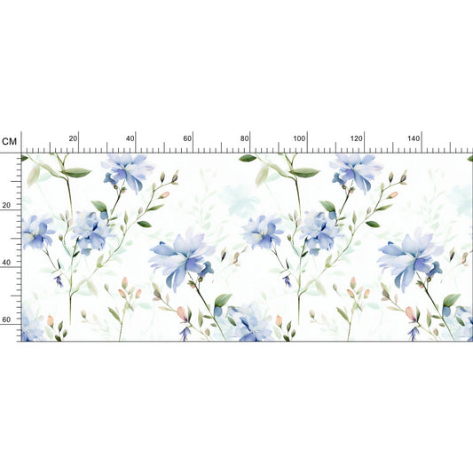 Ethereal Floral Harmony: Aquarell Watercolor Fabric - Elegant & Serene