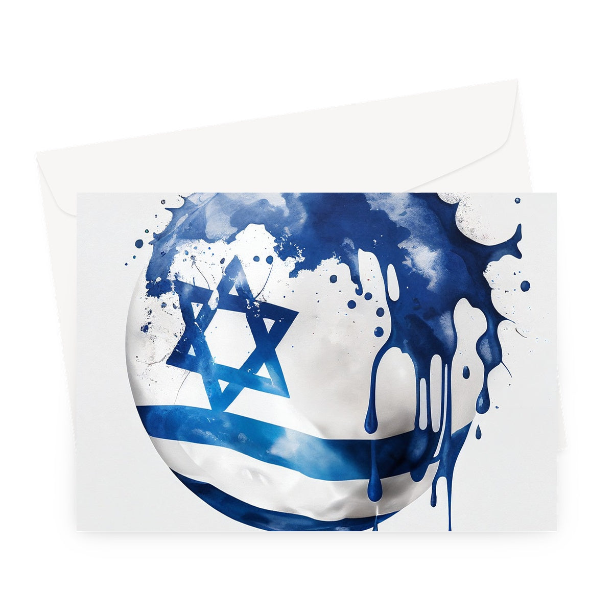 Expressive Israeli Wishes // Vibrant Flag Art Greeting Card – A Message of Love and National Pride!