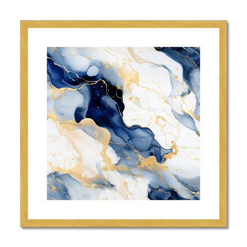 Nautical Elegance in Gold: Antique-Framed Marble Essence