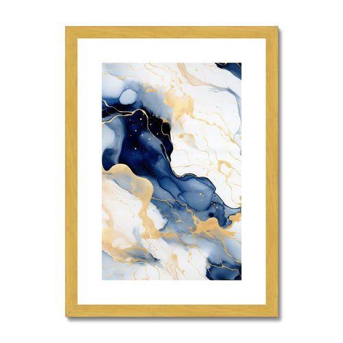 Nautical Elegance in Gold: Antique-Framed Marble Essence