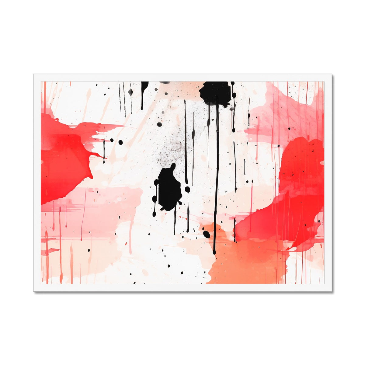 Splasher Elegance: Framed Print of Red Harmony!