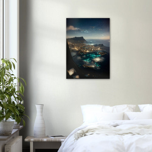 Present for Couples, Custom made aluminum print, individual phototown art,aerial photography, city at night