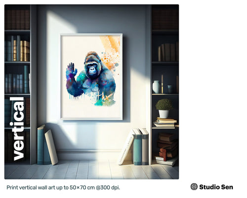 Strong Heartwarming Gorilla, Fun Winsome artwork, Radiant Quirky Xenial Dazzling Vibrant Acrylic print