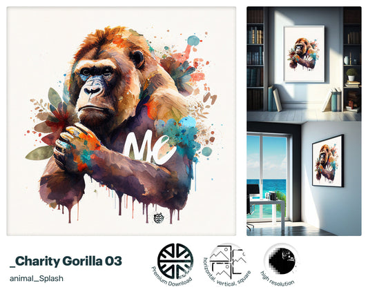 Strong Luminous Gorilla, Glamorous Lively Prints, Radiant Glitzy Amusing Lovely Marvelous Wood print