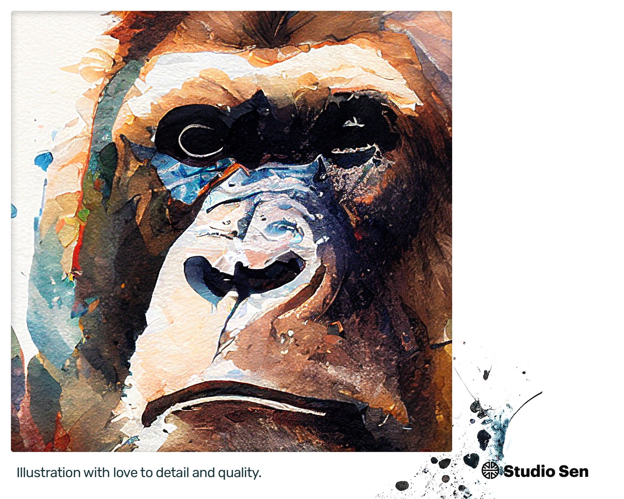 Strong Luminous Gorilla, Glamorous Lively Prints, Radiant Glitzy Amusing Lovely Marvelous Wood print