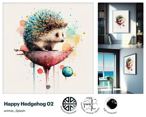 Adorable Engaging Hedgehog, Nifty Marvelous Painting, Zany Sparkling Positive Optimistic Vibrant artwork