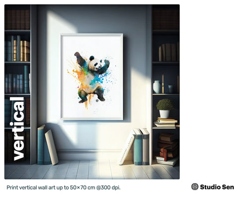 Groovy Pleasant Panda Dance, Xtraordinary Beautiful Poster, Blissful Sumptuous Marvelous Cute Fantastic Painting