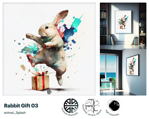 Generous Marvelous Rabbit Gift, Vogue Enchanting PNG File, Fun Quaint Kind Kaleidoscopic Engaging Prints