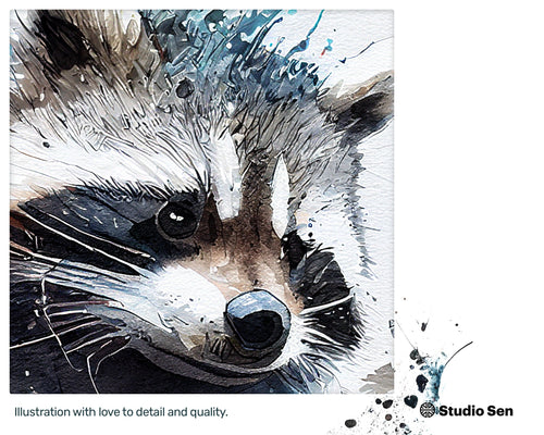 Curious Xclusive Racoon, Kind Adorable artwork, Admired Dynamic Funny Zesty Glitzy Canvas