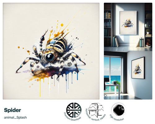 Arachnid Positive Spider, Mesmerizing Fantastic Wall Art, Modern Cute Beautiful Delightful Liquid Art