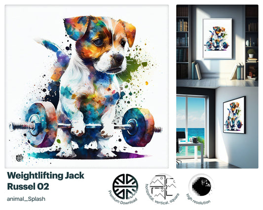 Athletic Fun Fitness Jack Russel, Cute Optimistic Downloadable, Incredible Fantastic Heartwarming Exquisite Hilarious Digital Download